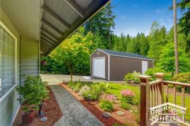 Beautiful landscape design with walkway House exterior