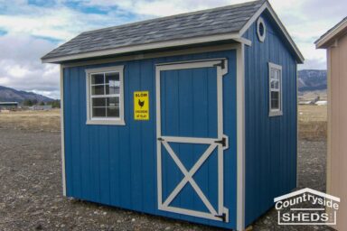 blue roof shed ideas