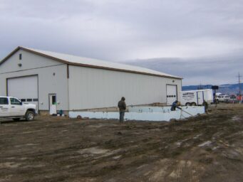 footer being prepared for new shed shop in legrande oregon