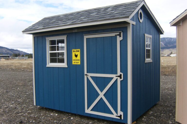 blue chicken coop