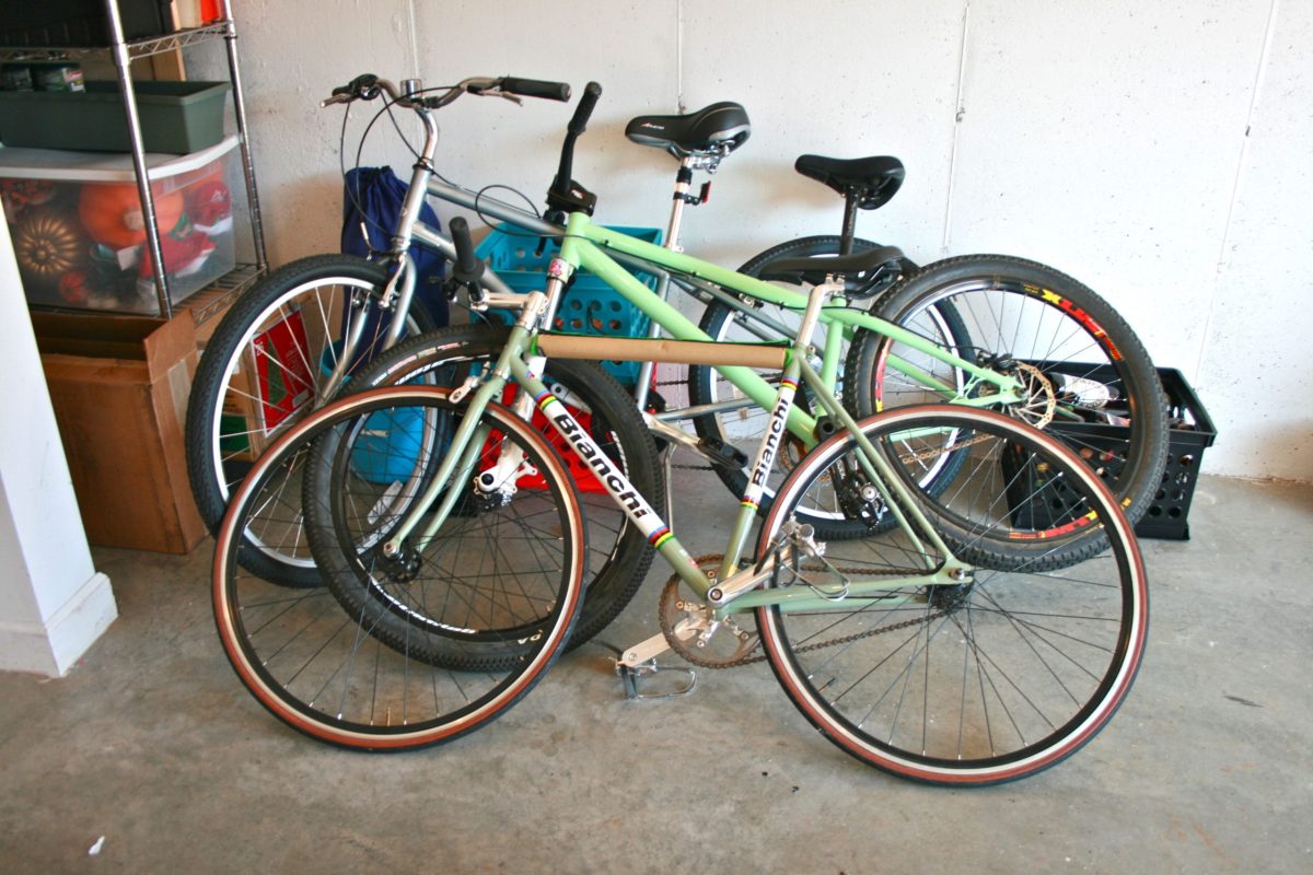 bike shed bikes in garage