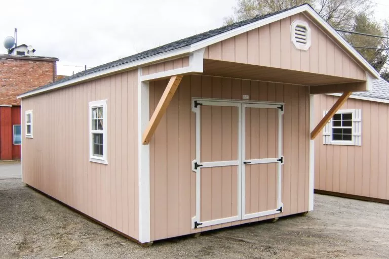 convert a shed with overhang into a kitchen